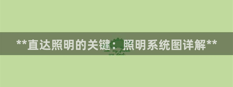 **直达照明的关键：照明系统图详解**