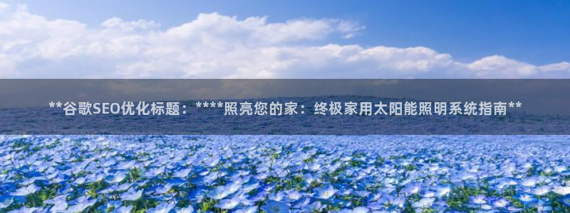 **谷歌SEO优化标题：****照亮您的家：终极家用太阳能照明系统指南**